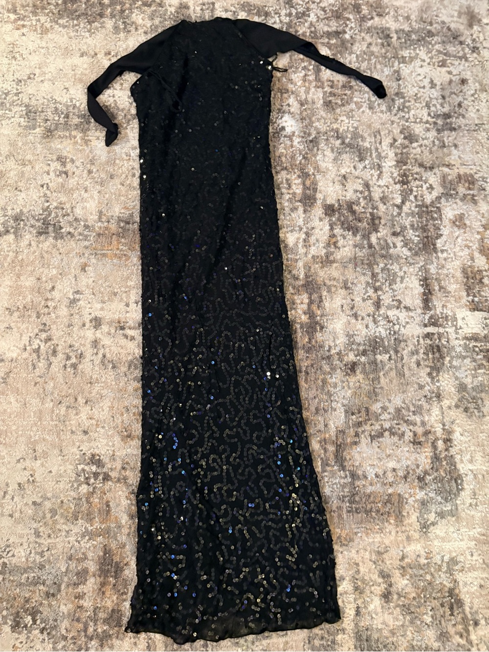 Black Sequin Maxi Dress - Elegant Long Evening Gown